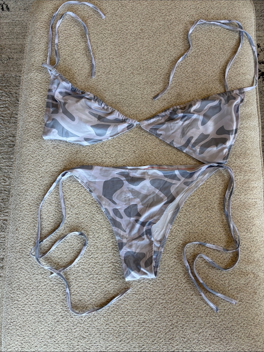 White Camo Triangle Bikini Set